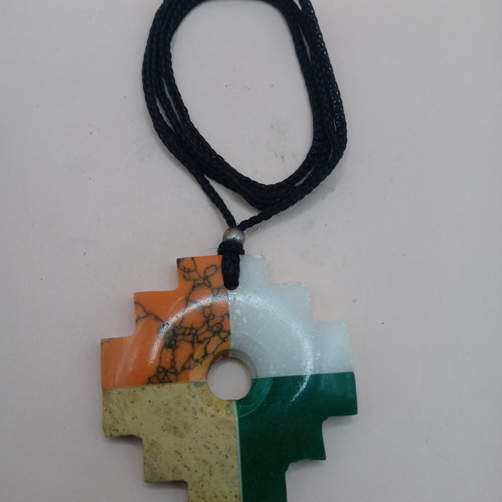 Unisex Inca Chakana Necklace Natural Stone Spiritual Connection - Picture 5 of 8